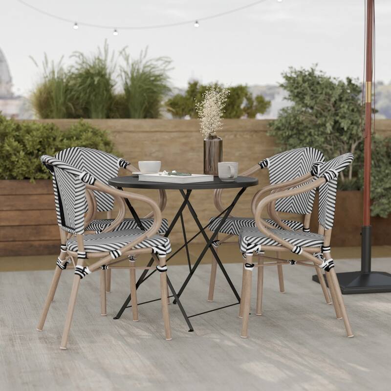 Stacking Bistro Chairs with Metal Frames