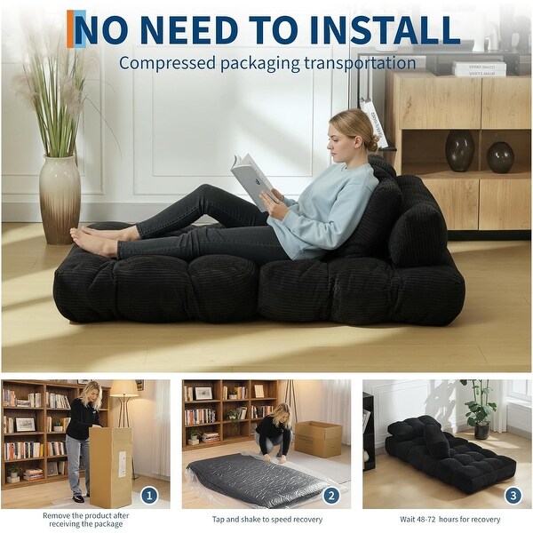 Folding Sofa Bed 2-Pack, Convertible Sleeper Chair with Pillow
