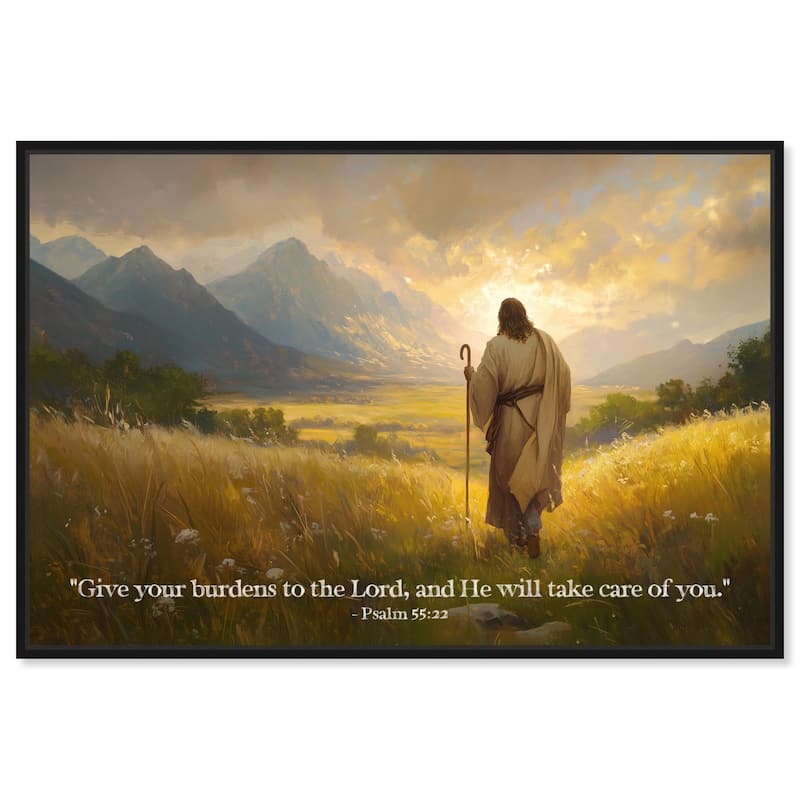 Give Your Burdens Canvas by Art Remedy - Black - 45" x 30"