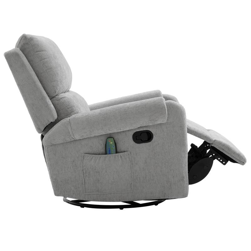 Manual Recliner Massage Recliner Chair Nursery Recliner Chair Swivel Rocker Recliner Sofa with a Side Storage Pocket