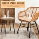 preview thumbnail 45 of 45, 3 Piece Outdoor Wicker Furniture Patio Bistro Set With Cushions for Porch Poolside Garden - 21.2"L x 23.6"W x 31.5"H