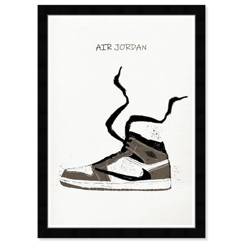 Wynwood Studio Prints Fashion and Glam Air jordan Drawing II Black and Modern & Contemporary Wall Art Canvas Print