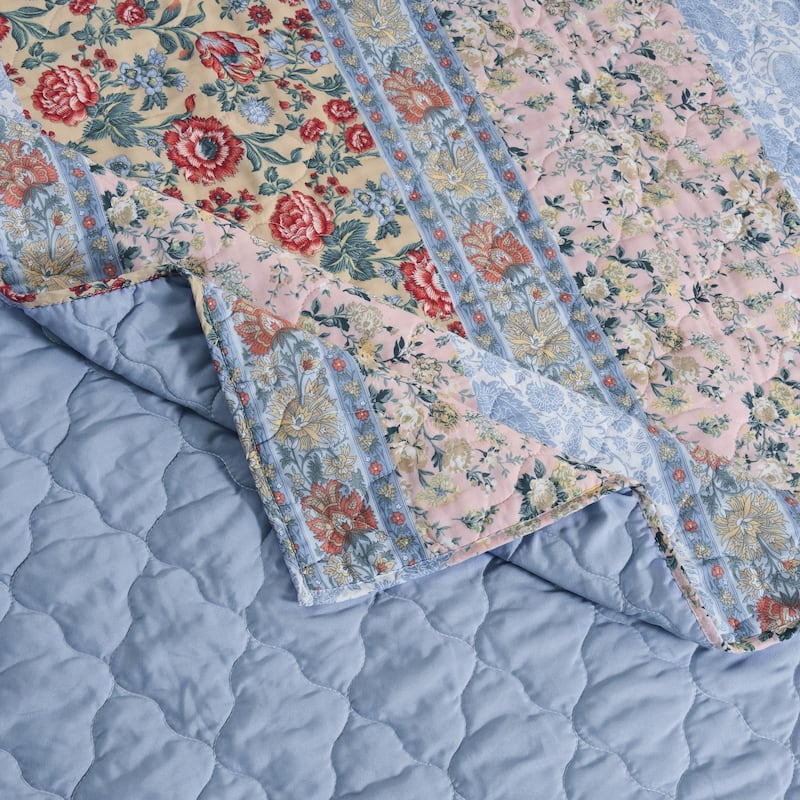 Greenland Home Fashions Kressidea Multi-Floral Quilt Set