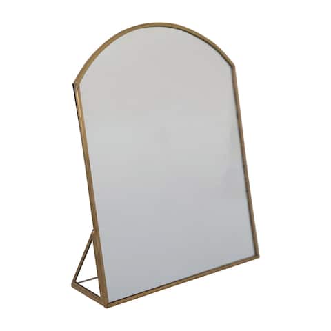 Metal Framed Standing Mirror, Brass Finish