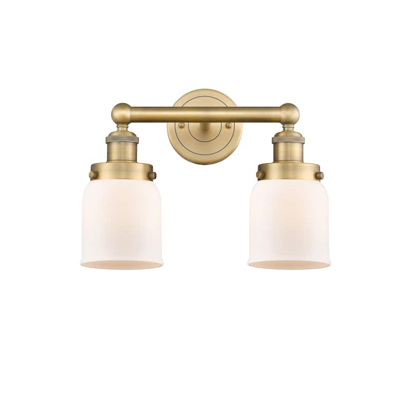 Innovations Lighting 616-2W-10-16 Bell Vanity Bell 2 Light 16" Wide - Brushed Brass / Matte White