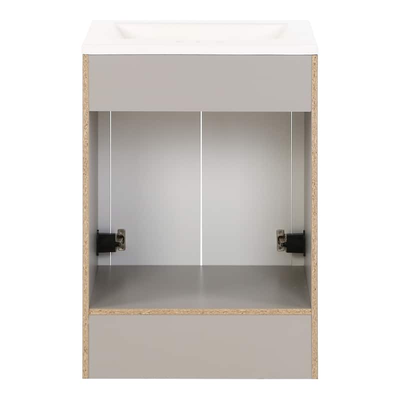 Lonsdale 24.5" 2-Door Bathroom Cabinet With White Sink Top - 24.5 in.