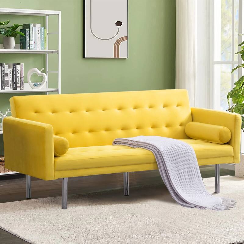 Aukfa Convertible Sleeper Sofa with Metal Legs - 68.5'' W