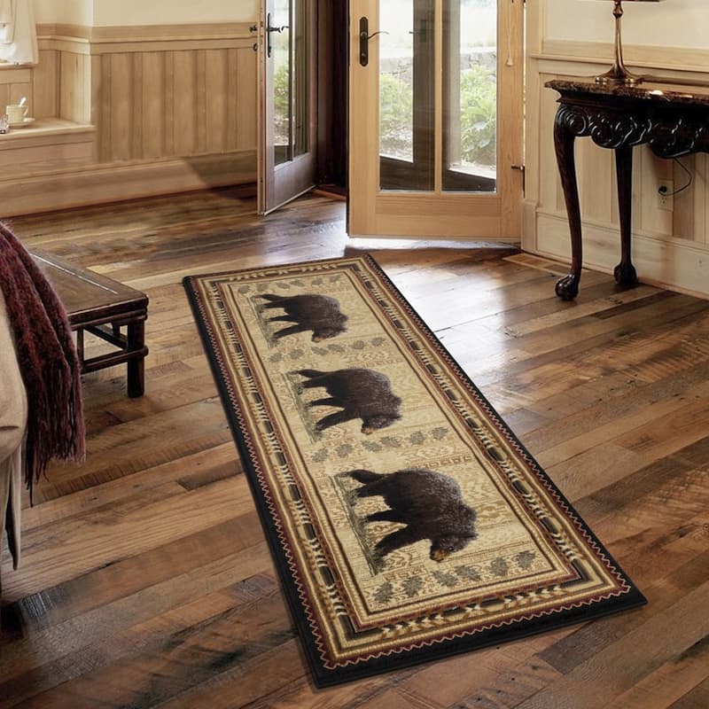 Nature's Nest GC_CBL3010 Black Lodge Area Rug