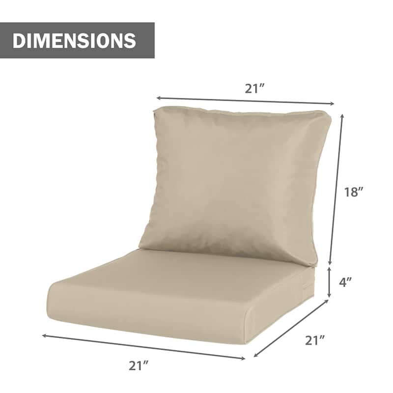 Aoodor Outdoor Chair Cushions Set, Water Resistant Deep Seat Cushions
