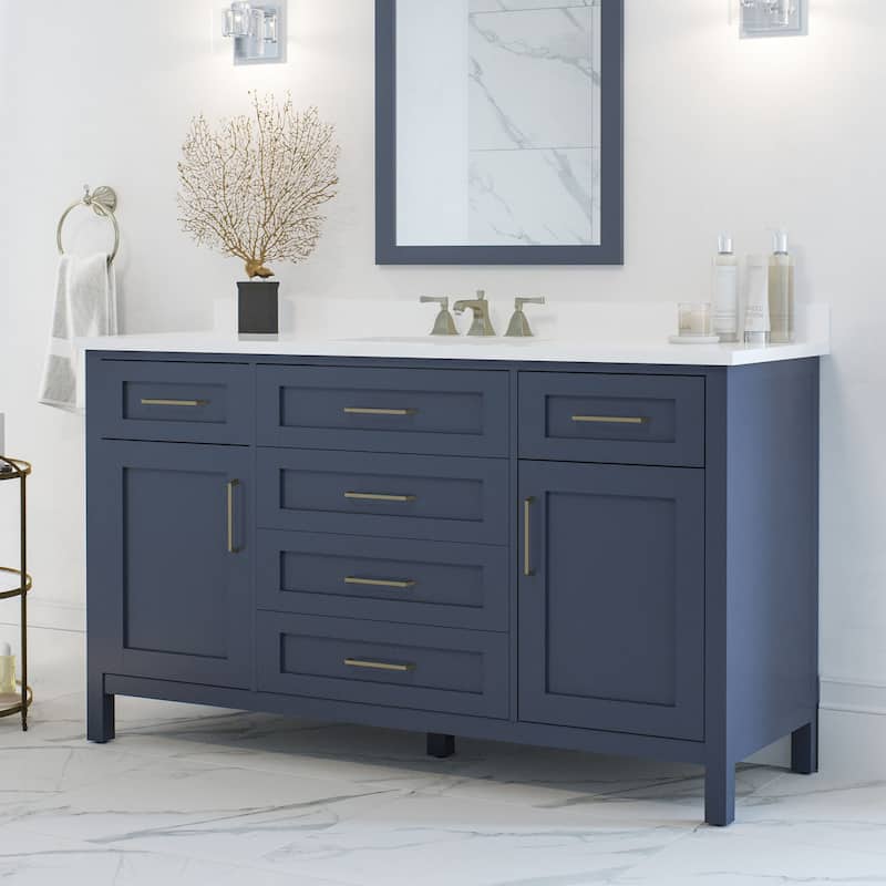 OVE Decors Tahoe II 60 in. Midnight Blue Single Basin Vanity