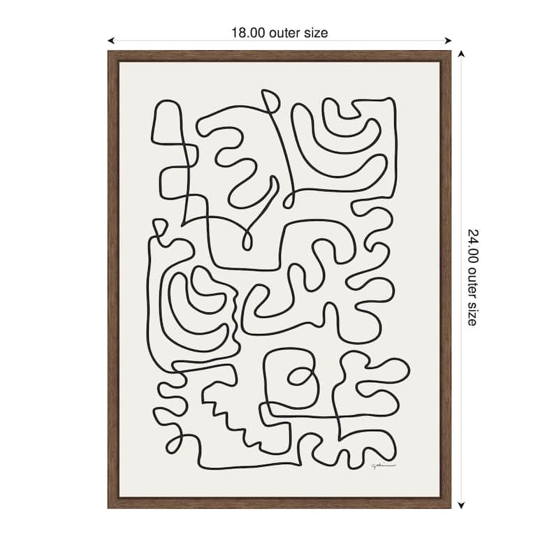 Kate and Laurel Connected Lines by Gabrielly Guedes Framed Canvas Wall Art Print