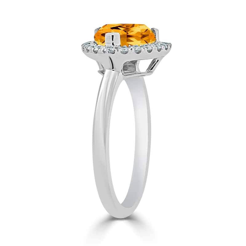 Auriya 2 1/8ct Trillion-cut Citrine and Halo Diamond Engagement Ring 1/4ctw 14k Gold