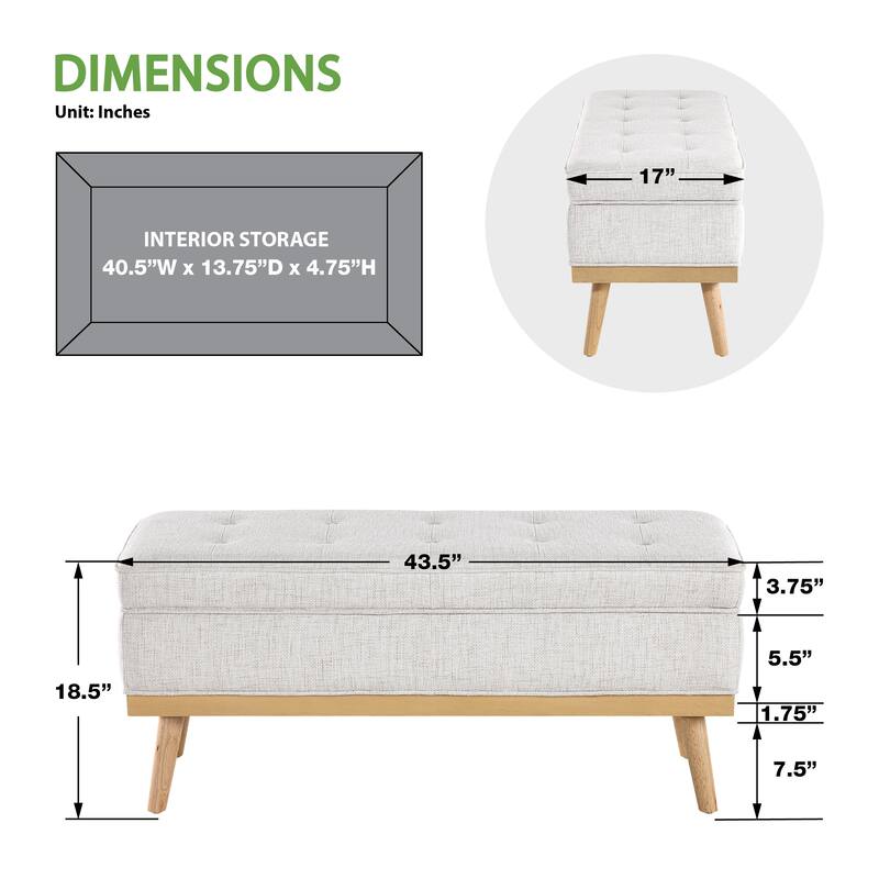 Carson Carrington Sastamala Mid-century Storage Bench