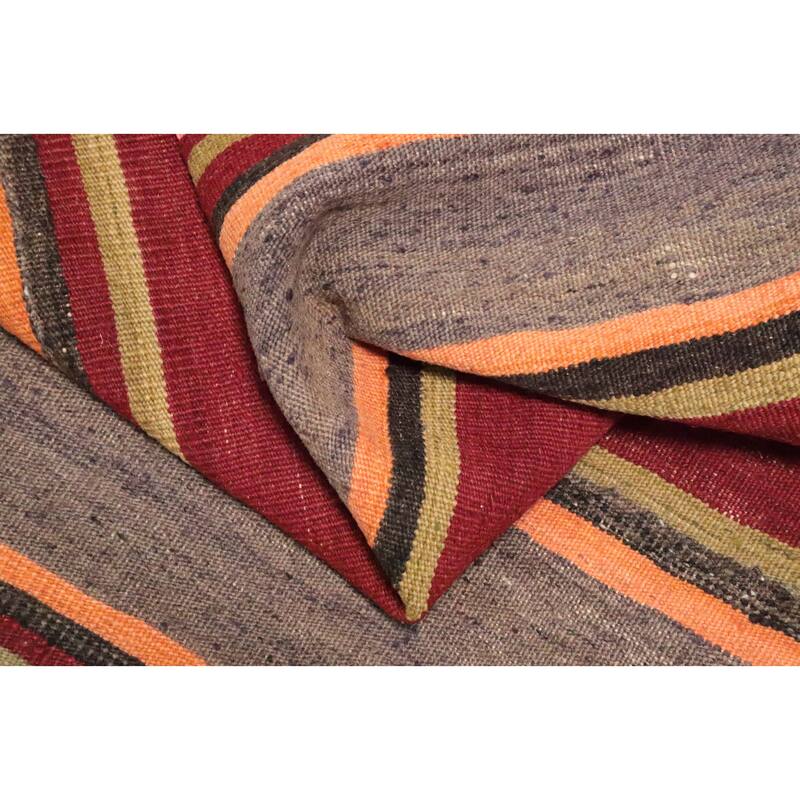 Hand Woven Oriental 100% Wool Carpet Southwestern Geometric Multi-Colored Kilim Area Rug - 7' 8'' X 4' 7''