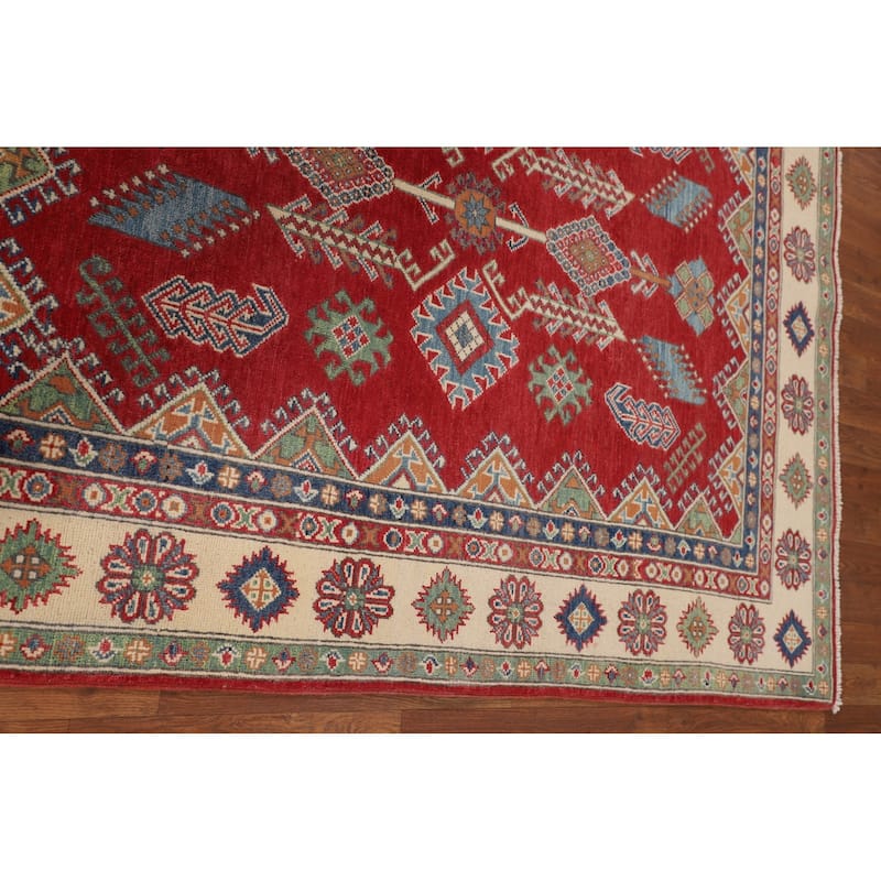Red Traditional Kazak Oriental Area Rug Handmade Wool Carpet - 5'3" x 6'5"