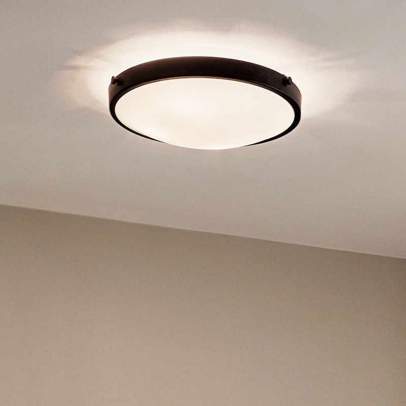 Kichler Lighting Lytham 17.25 inch 3-Light Flush Mount Light Black
