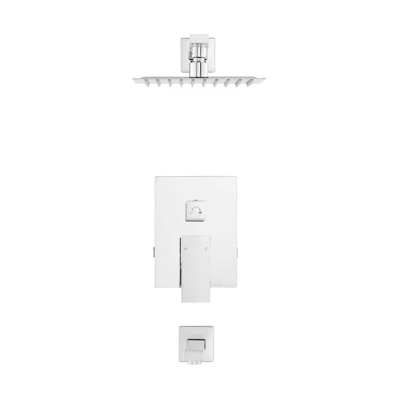 Concorde Single-Handle 1-Spray Tub And Shower Faucet In Chrome (Valve Included) - 17.5" x 11.88" 5.88"