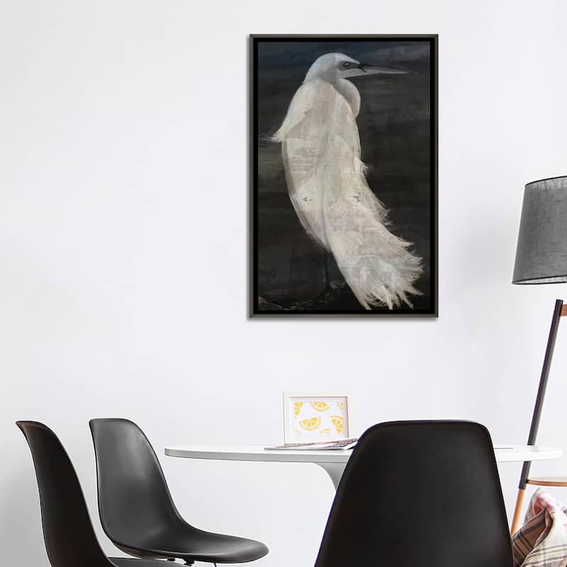 iCanvas "Textured Egret II" by Stellar Design Studio Framed
