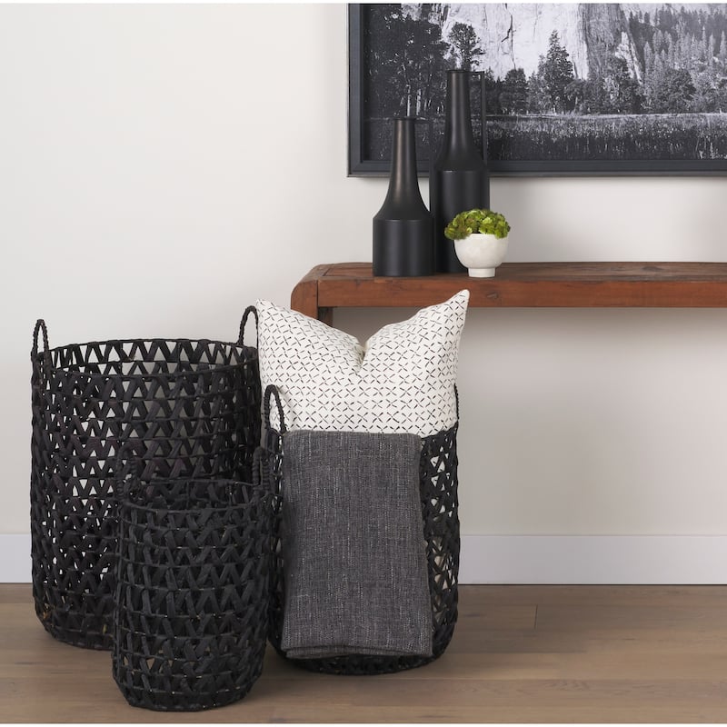 Jayden Cream w/ Black Print Linen Square Decorative Pillow Cover