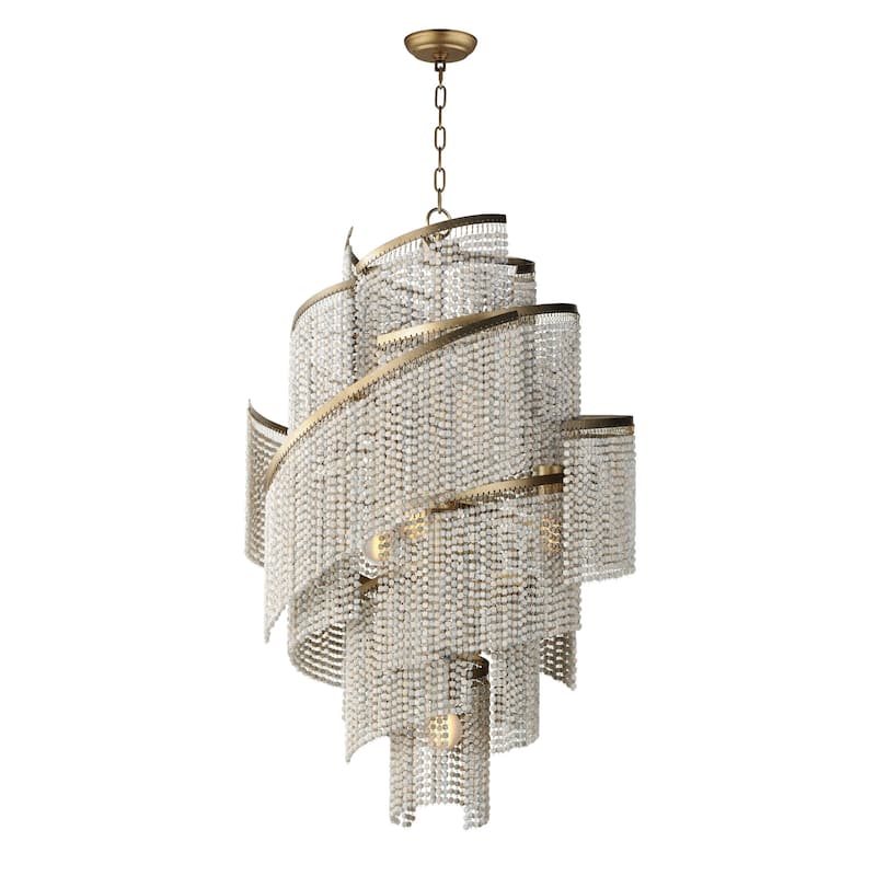 Maxim 22467WWD Fontaine 7 Light 24" Wide Beaded Abstract Chandelier - Golden Silver
