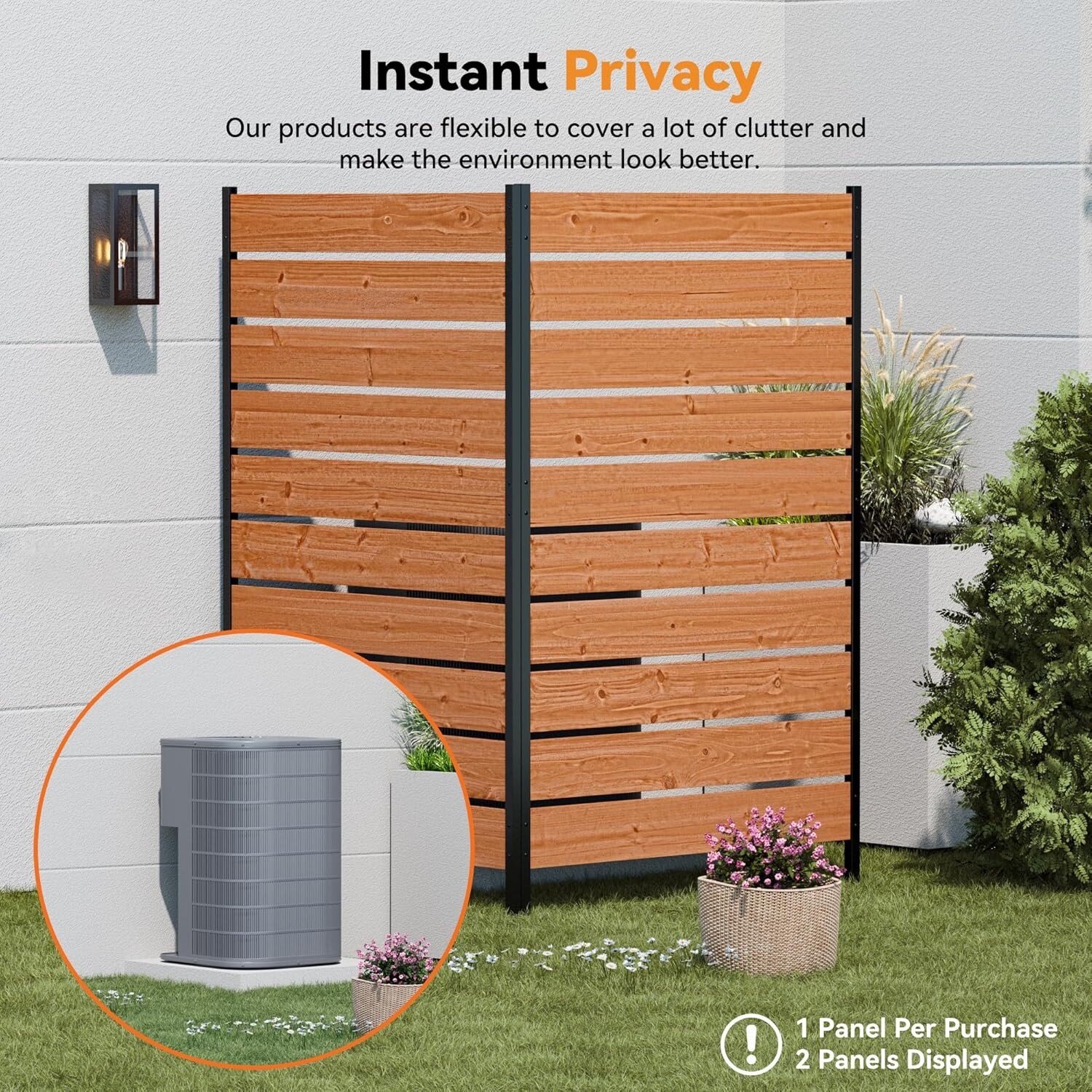 5' x 3' Wood Privacy Fence Screen (1 Panel) Natural Wood, Outdoor Privacy  Fence Panel for Deck Balcony - 2.94'x5.46' - Overstock - 43210658, image size:1500x1500