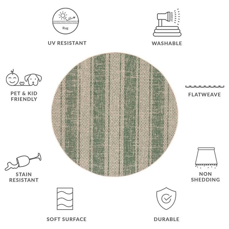 SAFAVIEH Courtyard Nadya Indoor/ Outdoor Waterproof Patio Backyard Rug