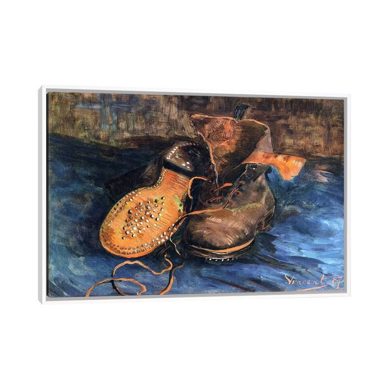 iCanvas "A Pair of Shoes" by Vincent van Gogh Framed Canvas Print - White - 26x40