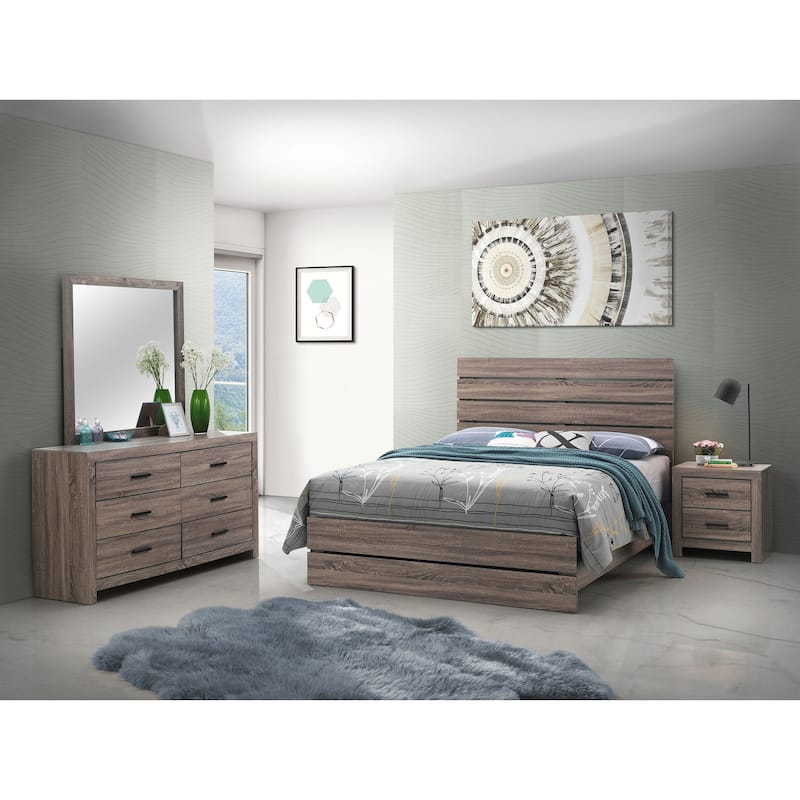 Brantford Farmhouse Panel Bedroom Set Barrel Oak - Queen - 4 Piece