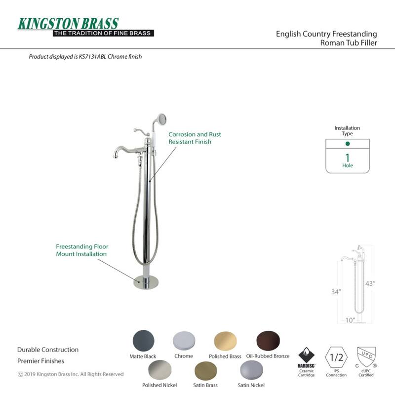 English Country Freestanding Tub Faucet with Hand Shower