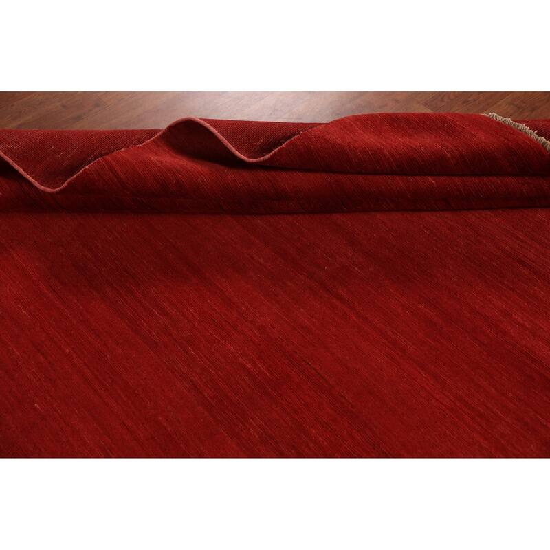 Red Gabbeh Oriental Area Rug Handmade Wool Carpet - 8'2" x 9'8"