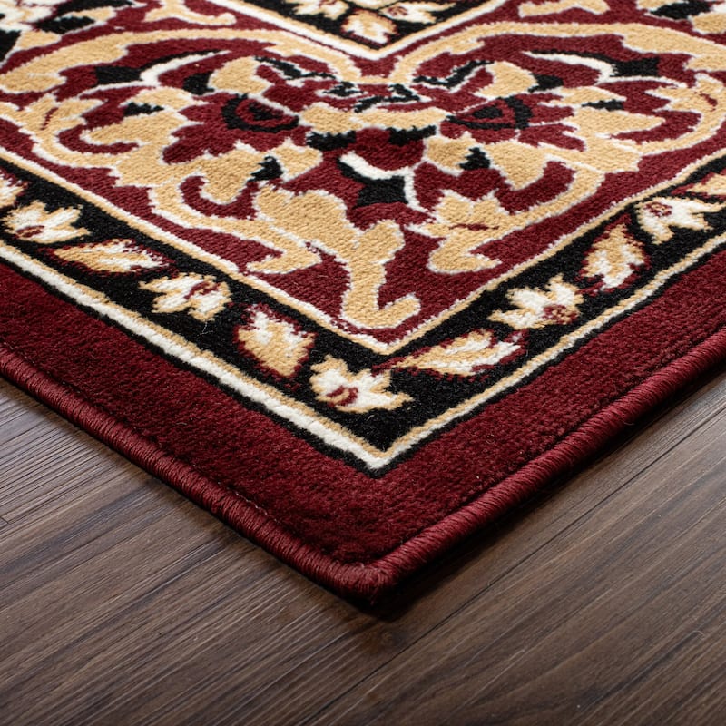 Superior Traditional Oriental Floral Medallion Indoor Area Rug