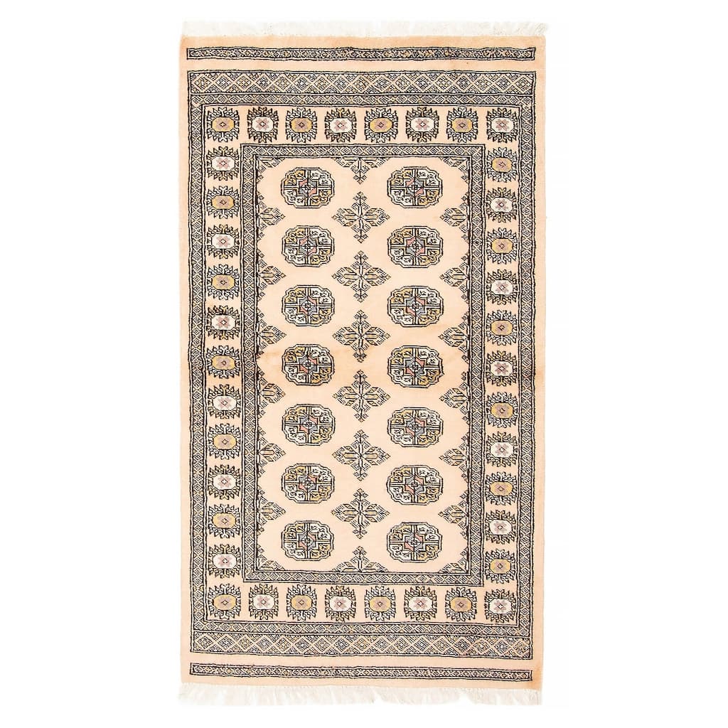 ECARPETGALLERY Hand-knotted Peshawar Bokhara Beige Wool Rug - 3'1 x 5'5