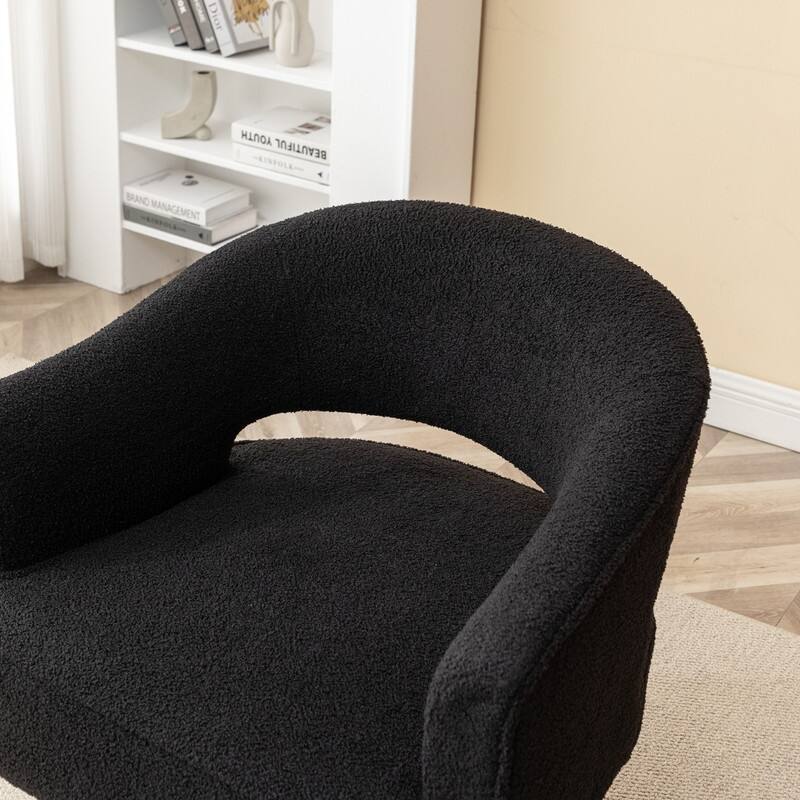 SEYNAR Modern Glam Open Back Velvet Upholstered Round Swivel Accent Arm Barrel Chair for Living Room Set of 2
