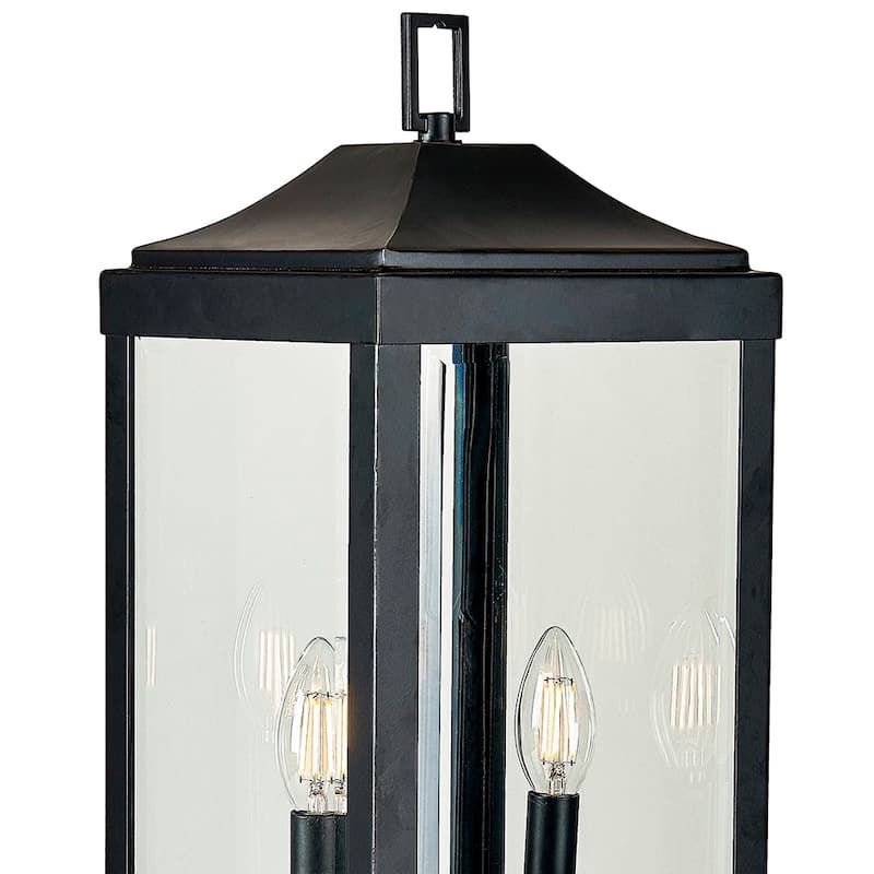 2 Light Outdoor Post Lantern in matte black finish - 23.4"H x 8"W x 8"D