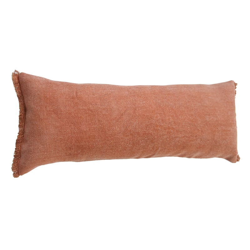 HomeRoots 14" X 36" Adobe Orange 100% Cotton Zippered Pillow