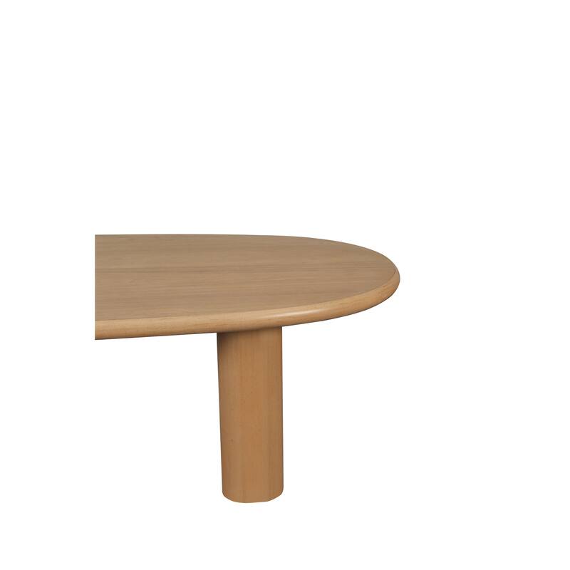 Minimalist Tapered Tabletop Coffee Table Rounded Edges Center Table