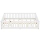 preview thumbnail 6 of 12, White Full Size Pine Wood Floor Bed with Safety Guardrails and Door for Kids