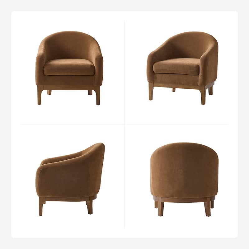 Joseph Modern Boucle Solid Wood Armchair Chair By HULALA HOME