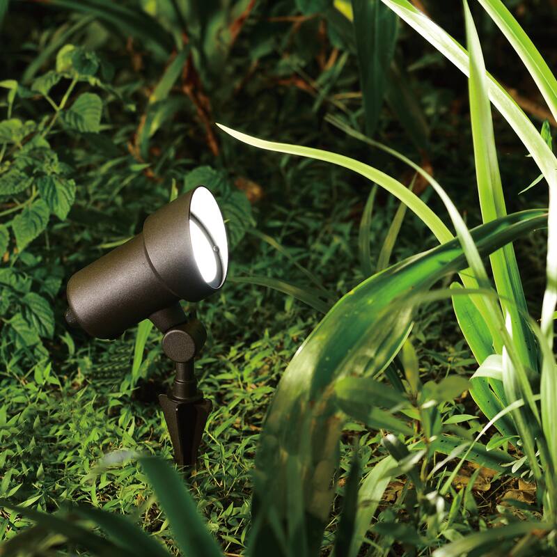 Low-Voltage Aluminum Black Outdoor Landscape Path Flood Light LED Clear Glass - 3.25-in W x 7.25-in H x 6.5-in D