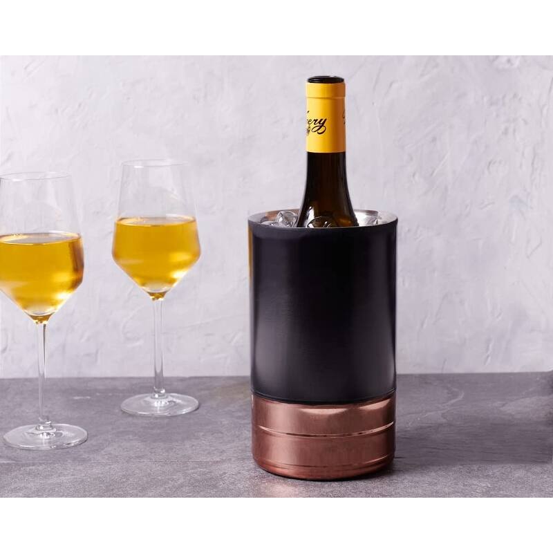 Sol Living Wine Chiller Bucket Double Wall Stainless Steel Barware Wine & Champagne Holder, 1.6 qt