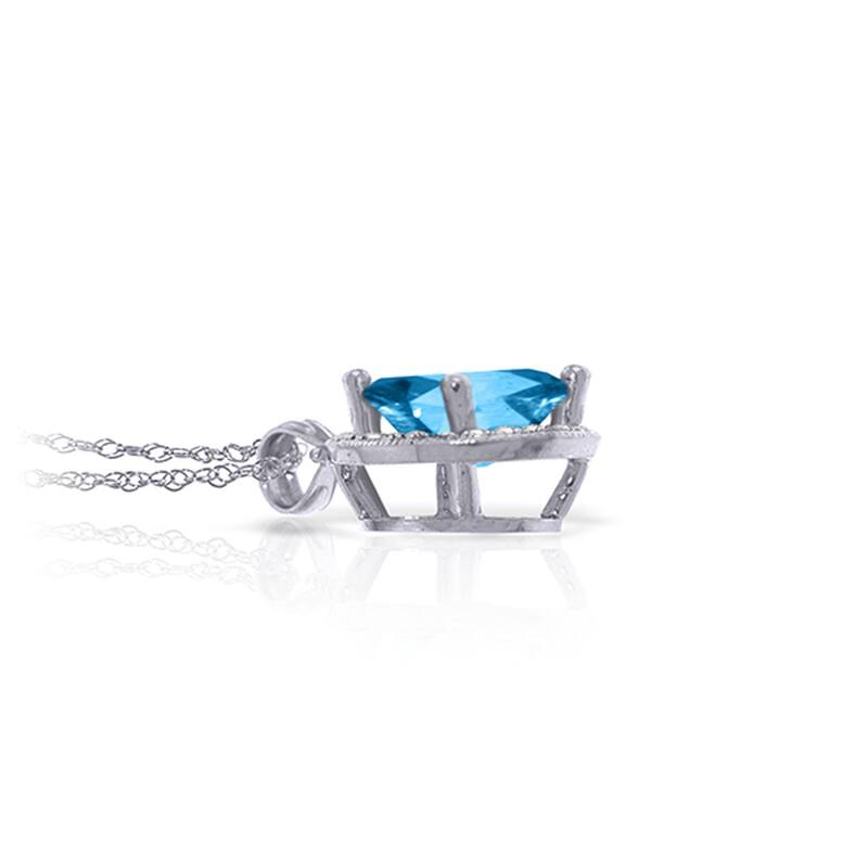 4.66 Carat 14K Solid Gold Lana Blue Topaz Diamond Gemstone Necklace