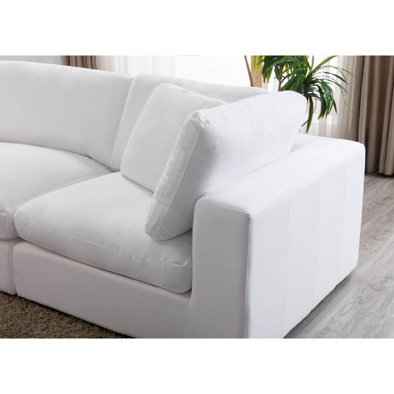 Roundhill Furniture Rivas Contemporary Feather Fill 5-Piece Modular Sectional Sofa