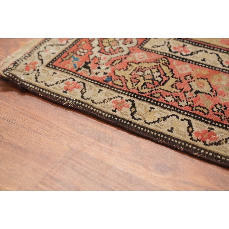 Hand Knotted Oriental 100% Wool Carpet Traditional Geometric Black Malayer Area Rug - 6' 5'' X 4' 5''