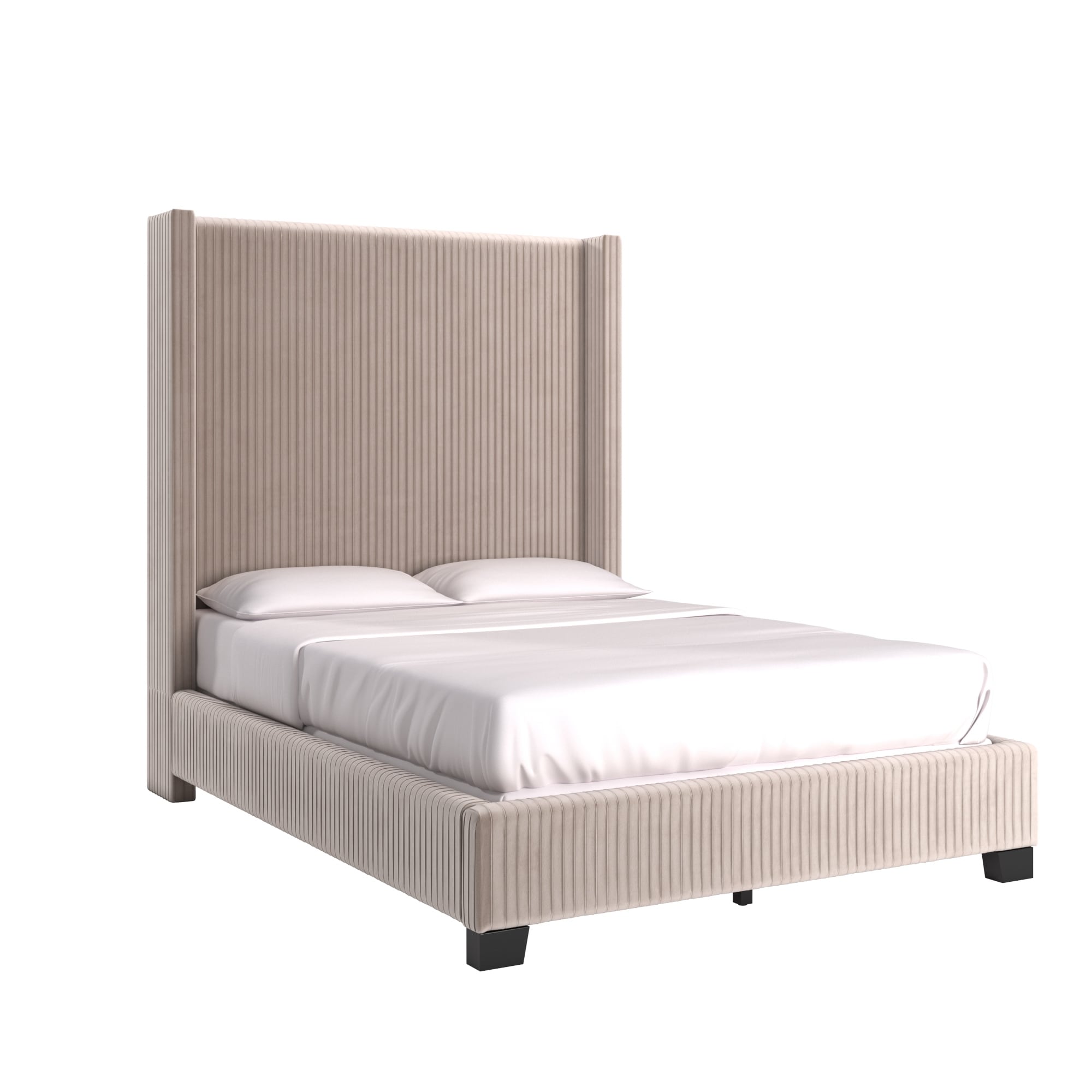 Jules pleated velvet wingback cheap bed by inspire q modern