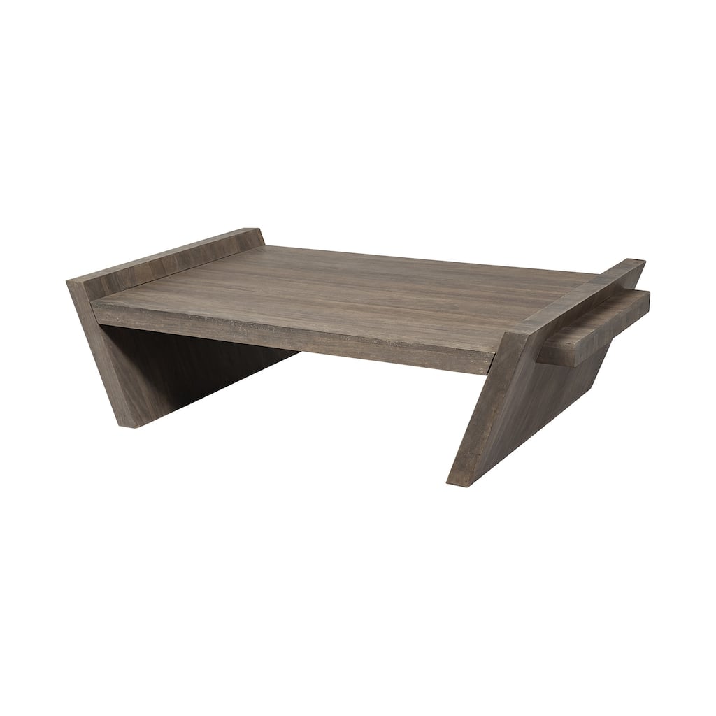 HomeRoots 59" Brown Wood Coffee Table - 36