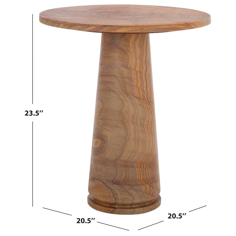 SAFAVIEH Couture Ghicu Tall Round Marble Accent Table - 22 In W x 21 In D x 24 In H - 21"W x 21"D x 24"H