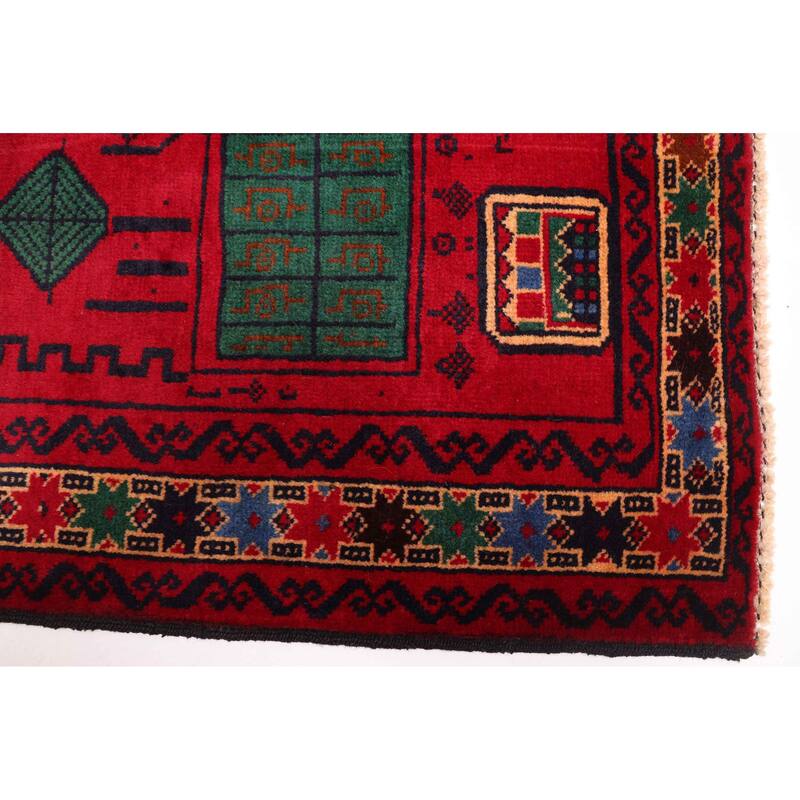 ECARPETGALLERY Hand-knotted Teimani Red Wool Rug - 3'5 x 6'6