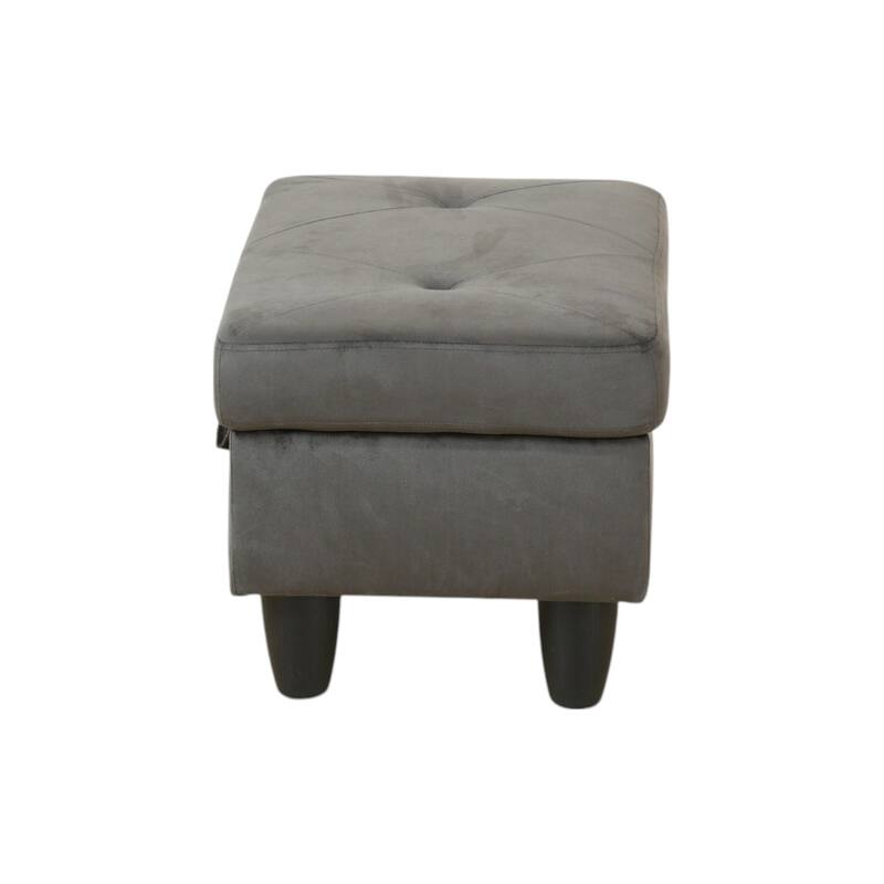 KISRAIS 28.5" Wide Upholstered Storage Ottoman
