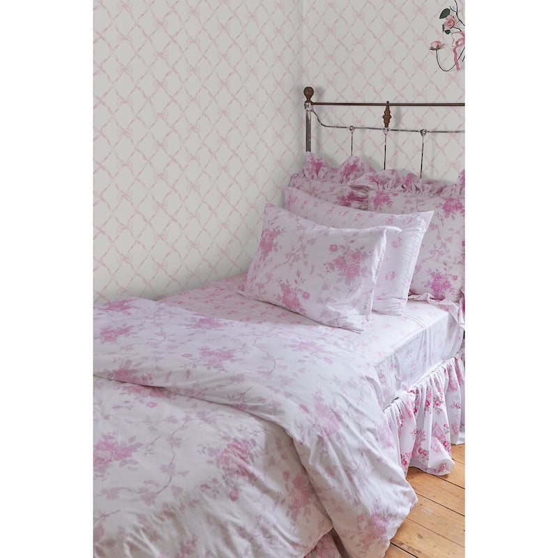 LoveShackFancy Baby Bow Pink Jam Peel and Stick Wallpaper