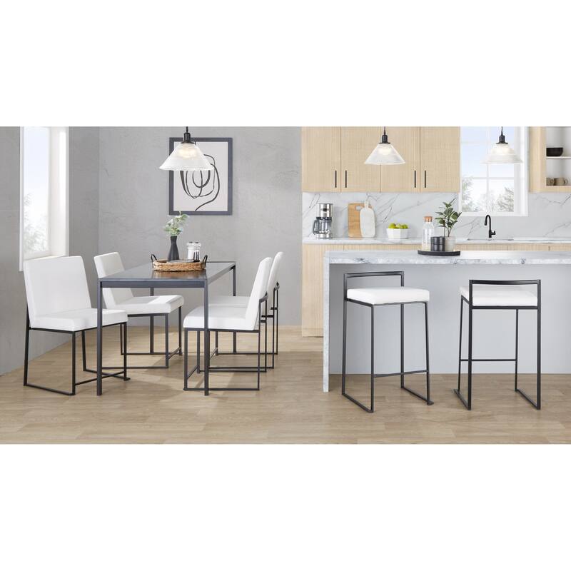 Porch & Den Forrest Contemporary Black Stackable Fully Welded Counter Stool (Set of 2)